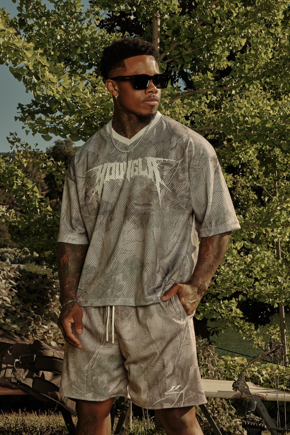 4249 - Venom Jerseys - lightweight 200 GSM polyester with a boxy fit, breathable comfort, and strong structure in Desert Tan Tree Camo.