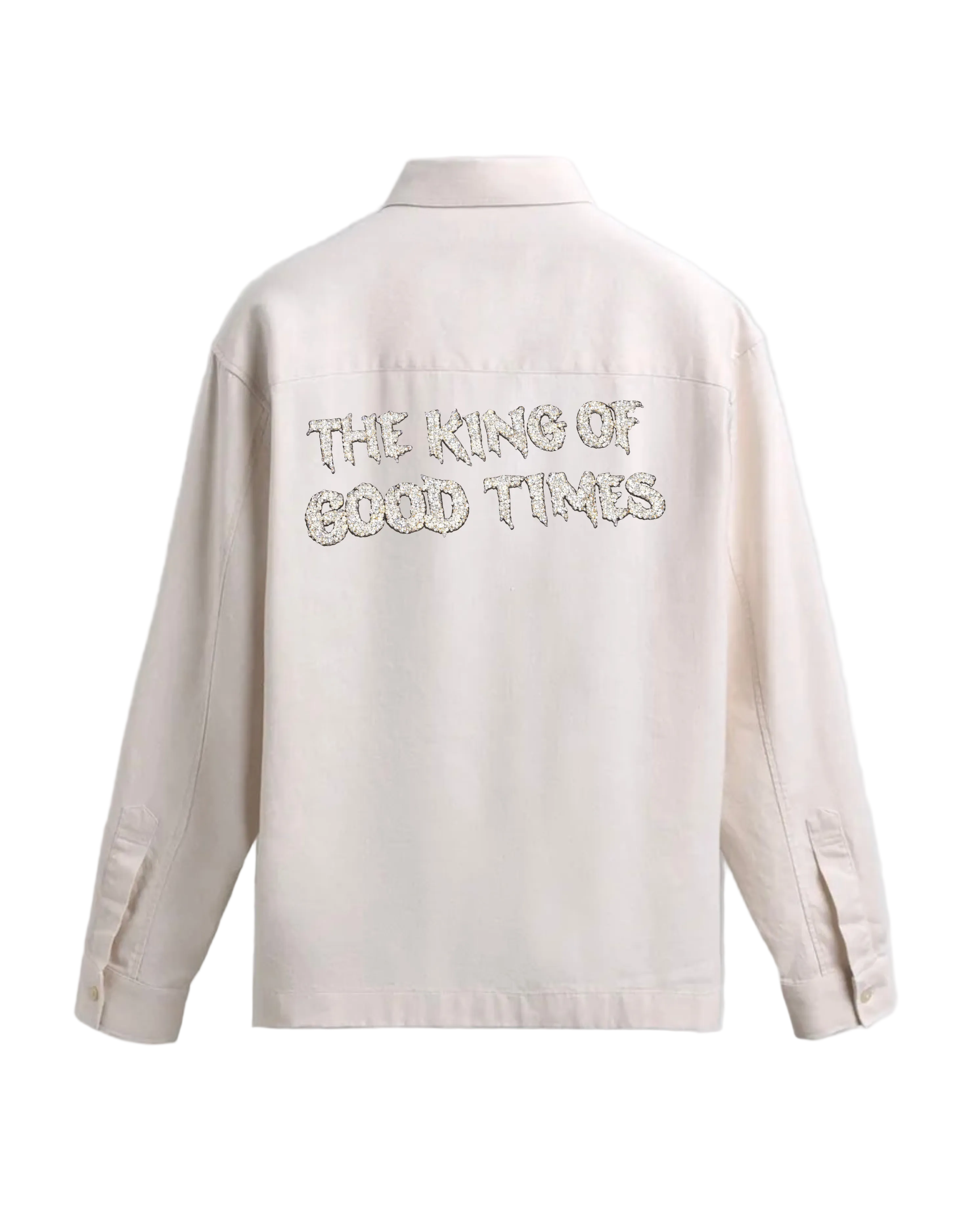 KING OF GOOD TIMES DIAMOND STUDDED LINEN SHIRT