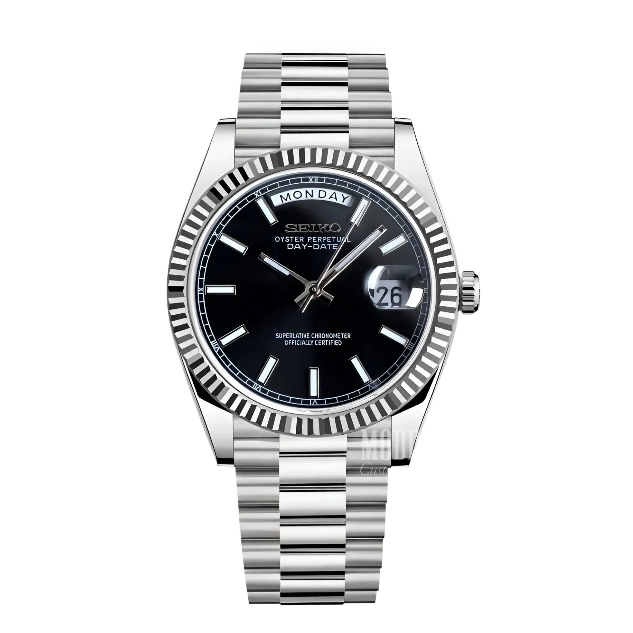 Seiko Mod Datejust Daydate Classic Black