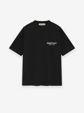 black men's cotton jersey classic fit crewneck t-shirt with Essentials Fear of God logo on chest