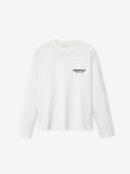 Essentials SS26 Classic Long Sleeve Tee in bright white featuring a relaxed fit and subtle Fear of God branding on the chest, crafted for everyday comfort and style.