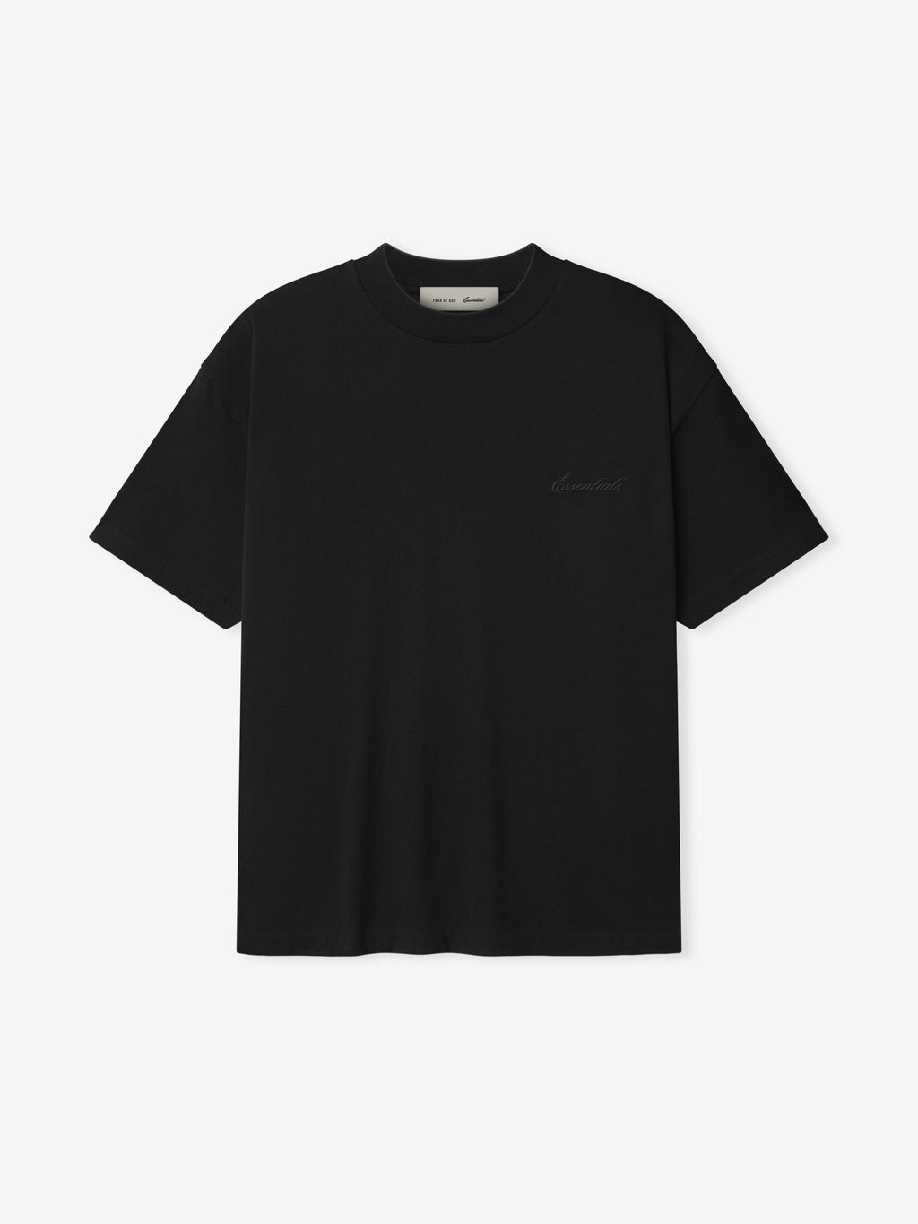 Black t-shirt on a white background