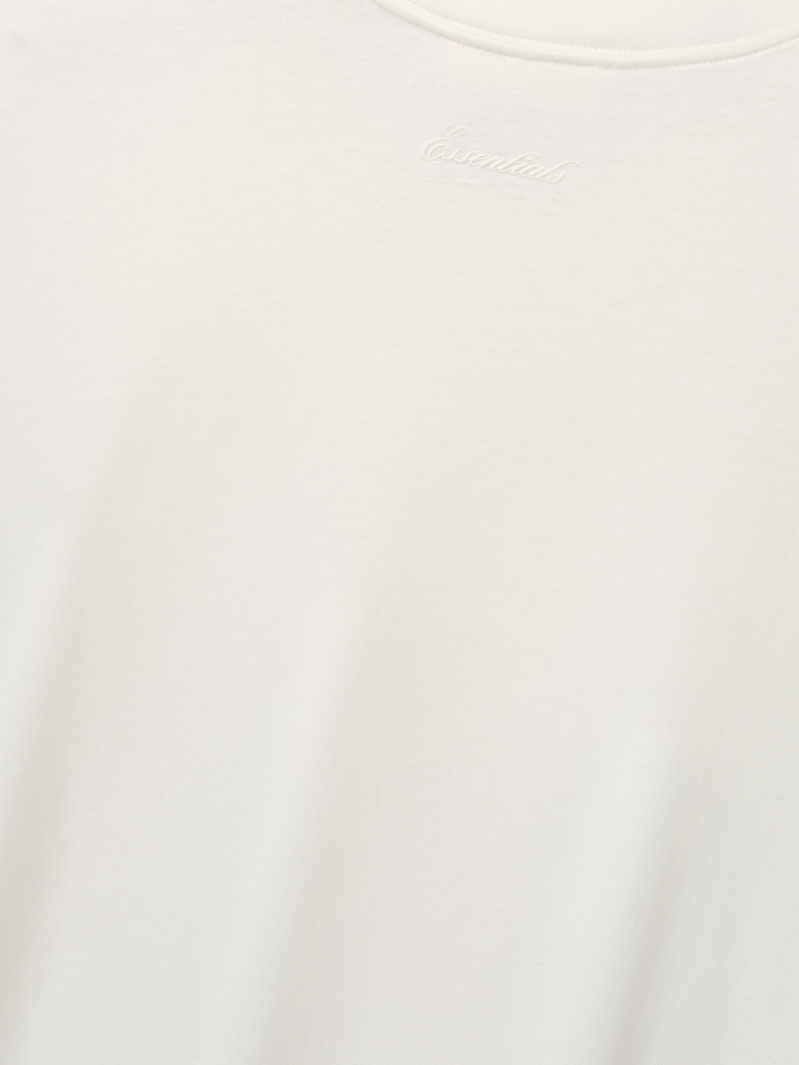 Plain white t-shirt with a round neckline