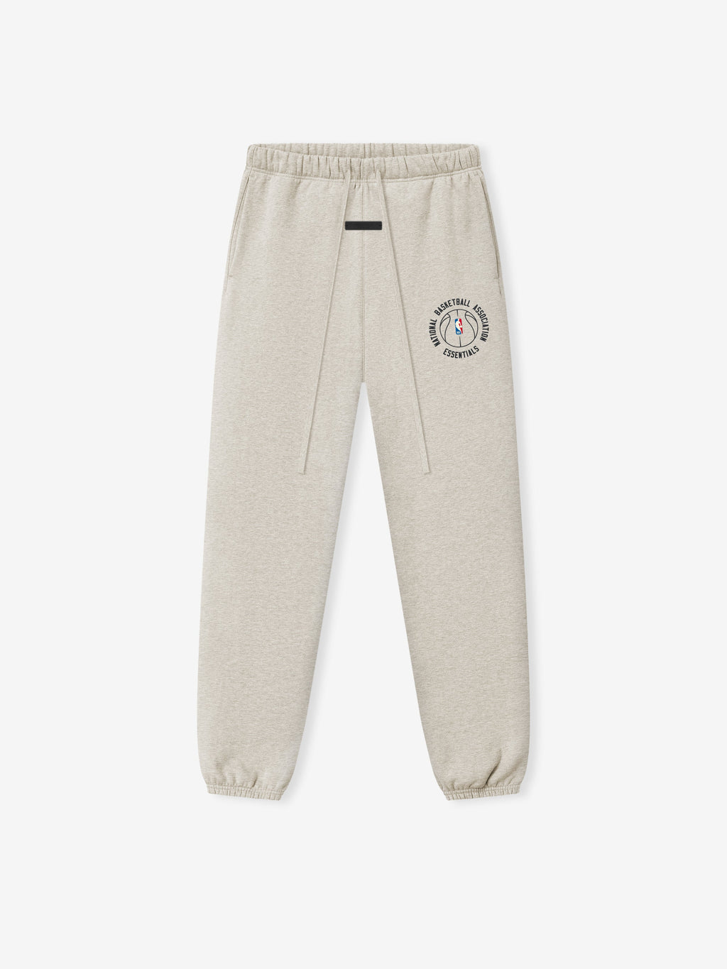off-white heavyweight fleece sweatpant with elastic cuffs and NBA x Barkley Hendricks circular logo on thigh