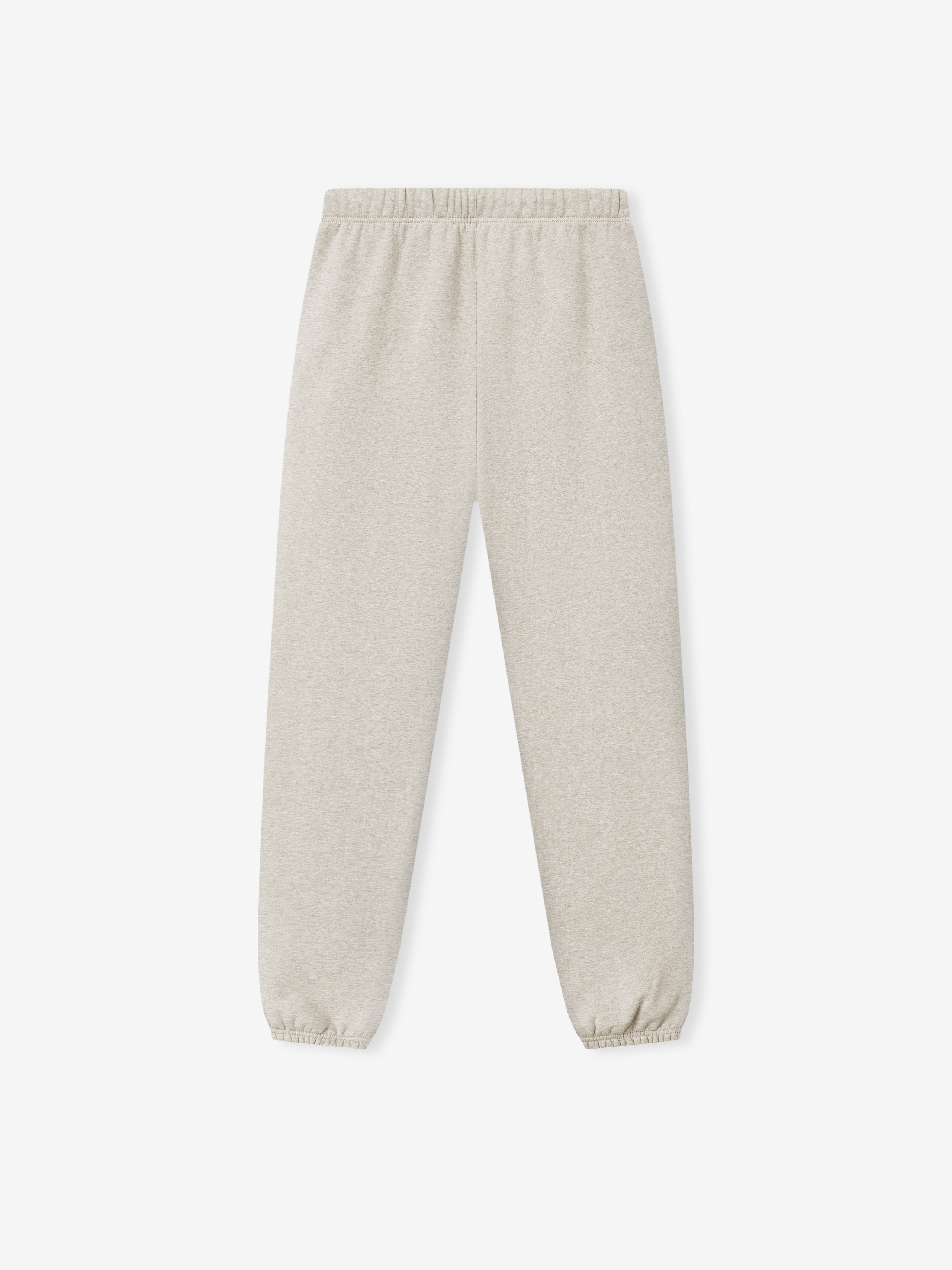 off-white heavyweight cotton fleece sweatpant with relaxed tapered leg and elastic waistband and cuffs