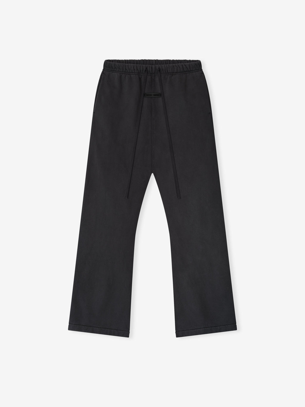 Vintage black Heavy Fleece Flare Sweatpant flat lay with elastic waistband and drawstrings, gallery image 0