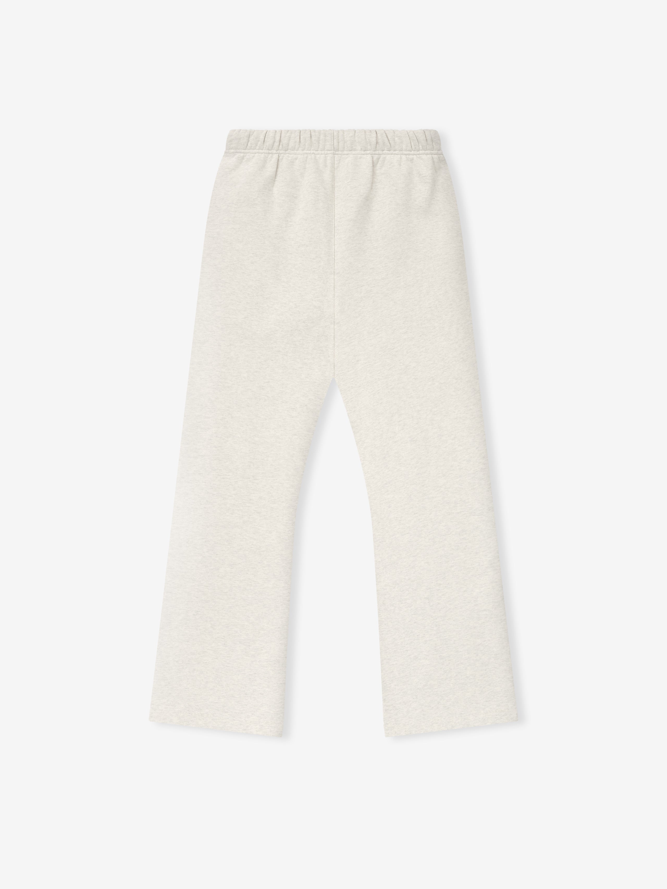 Flat lay of oatmeal heather Flare Sweatpant with elastic waistband and wide leg cut, gallery image 0