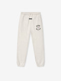 off-white heavyweight cotton fleece sweatpants with elastic cuffs and Inglewood NBA All-Star logo on thigh