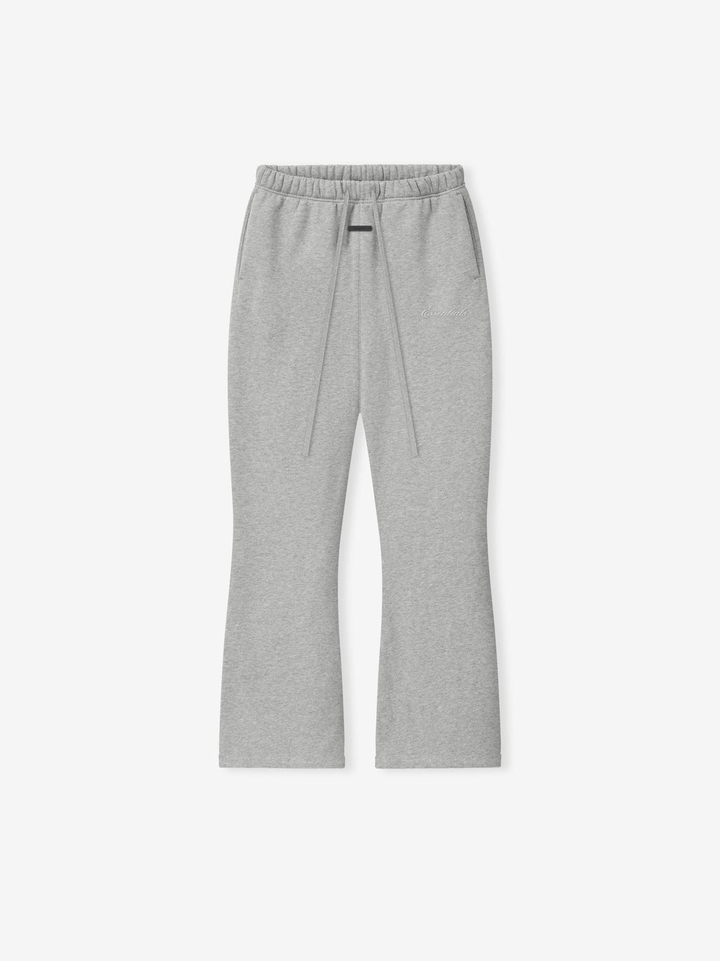 light gray women's relaxed fit flare sweatpants with adjustable drawstring waist and side pockets