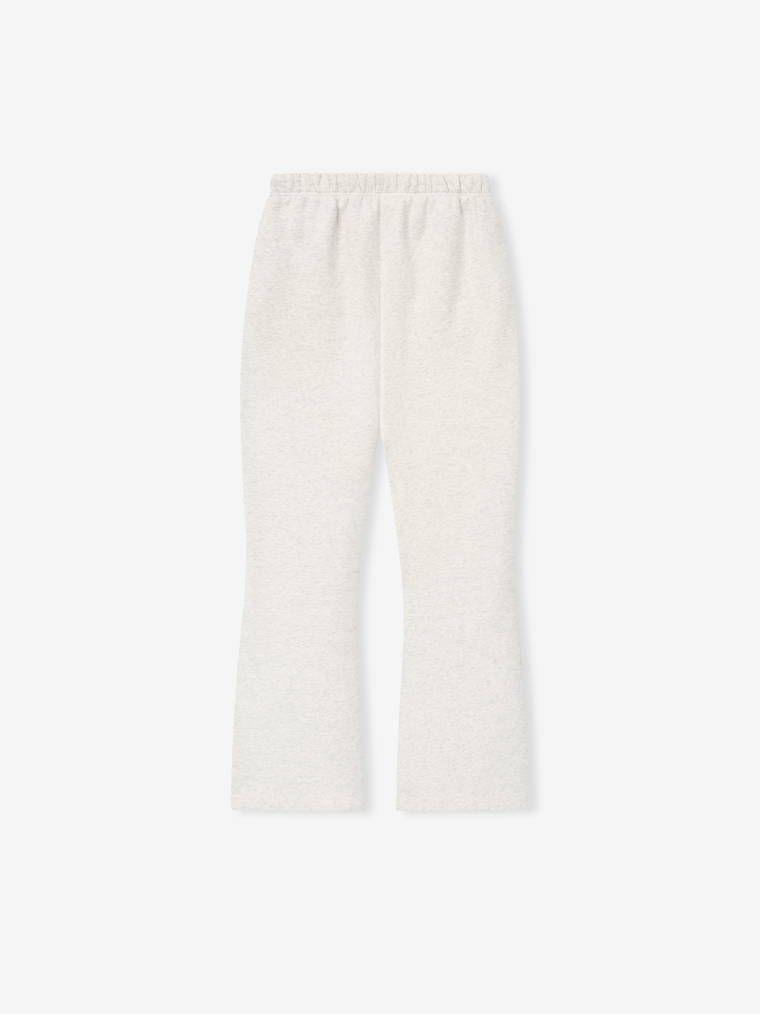 off-white women's relaxed silhouette flare sweatpants made from thick 380GSM core fleece fabric with elastic waistband