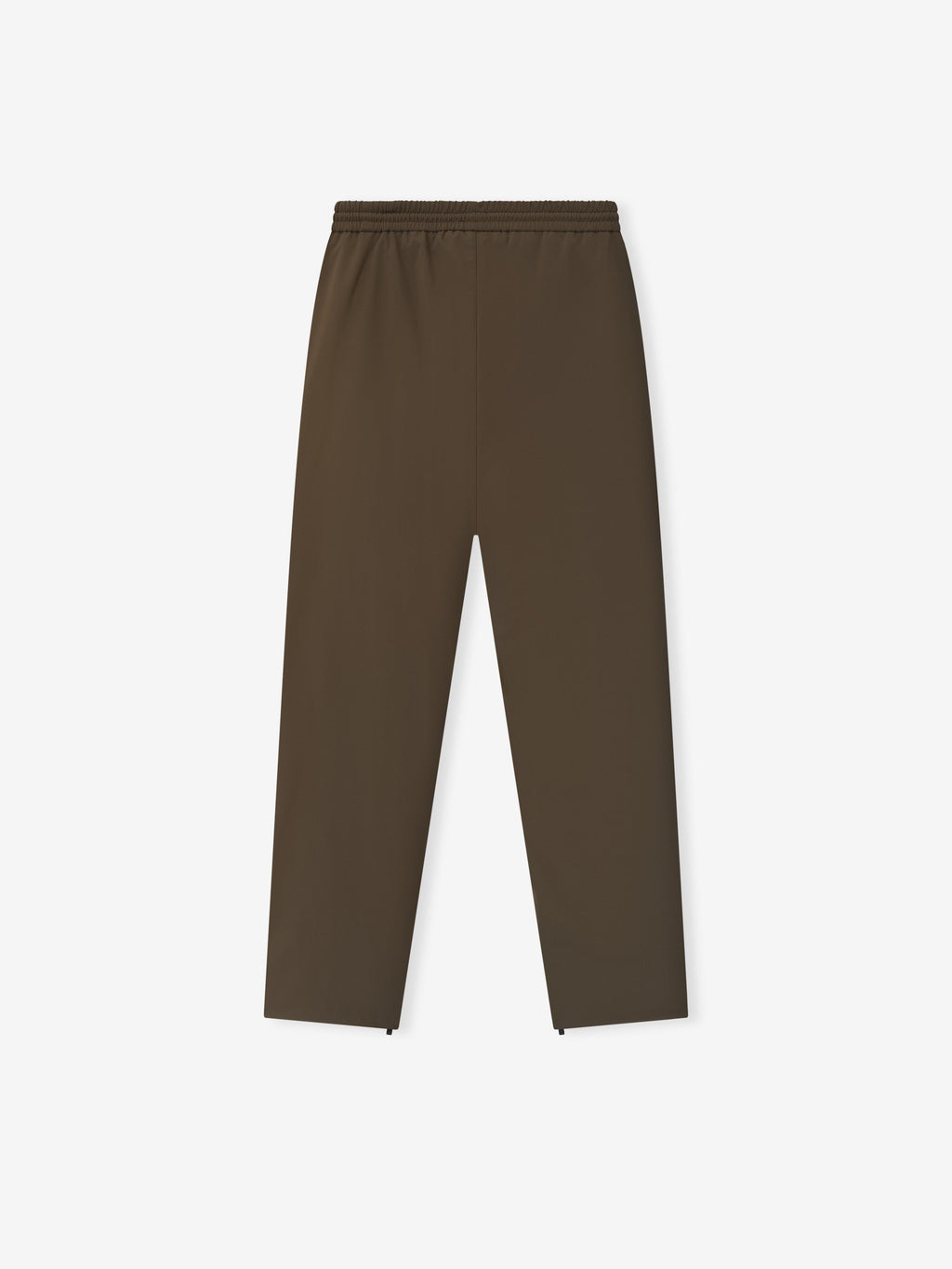 olive green women's relaxed straight-leg track pants with elastic waistband and clean minimalist design