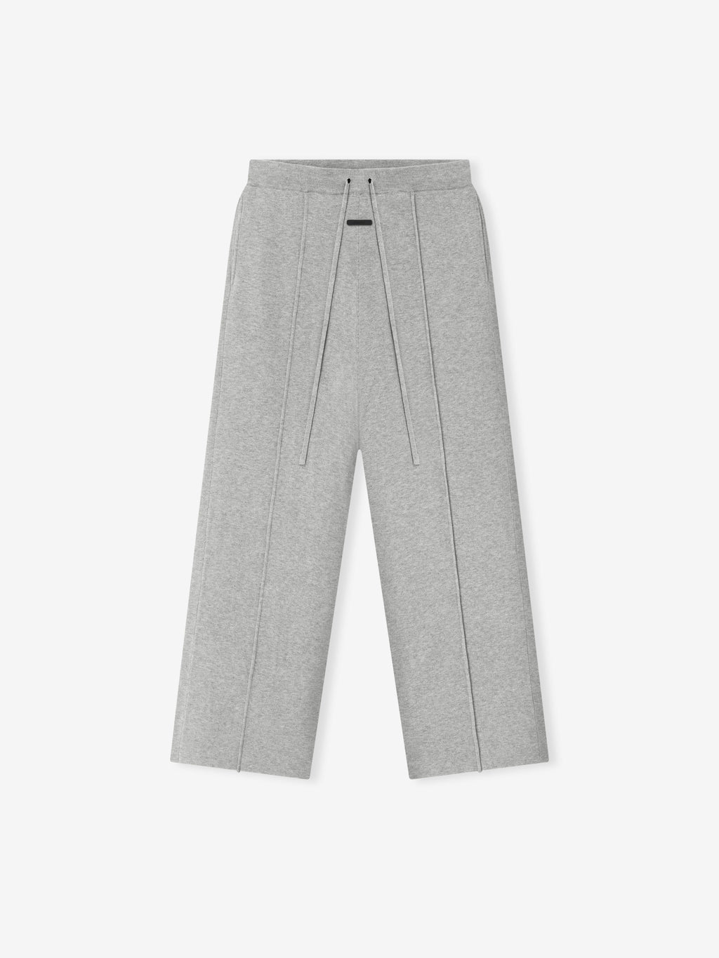 light grey women's relaxed lounge sweatpants in soft jersey knit with oversized fit and drawstring waistband