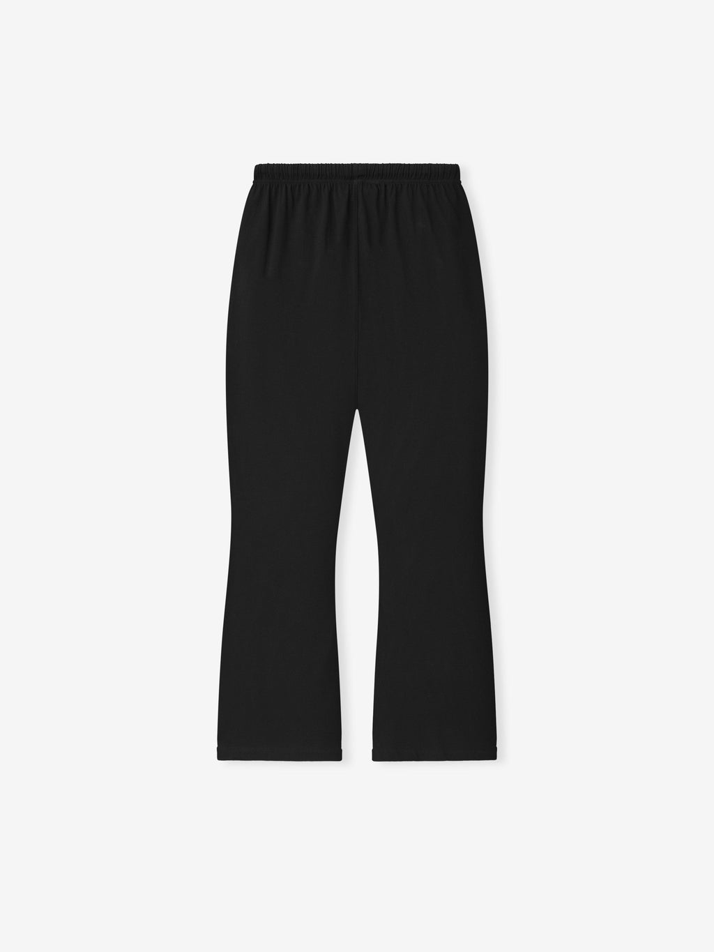 black women's lightweight 100% cotton jersey sweatpants with relaxed fit and flared leg silhouette