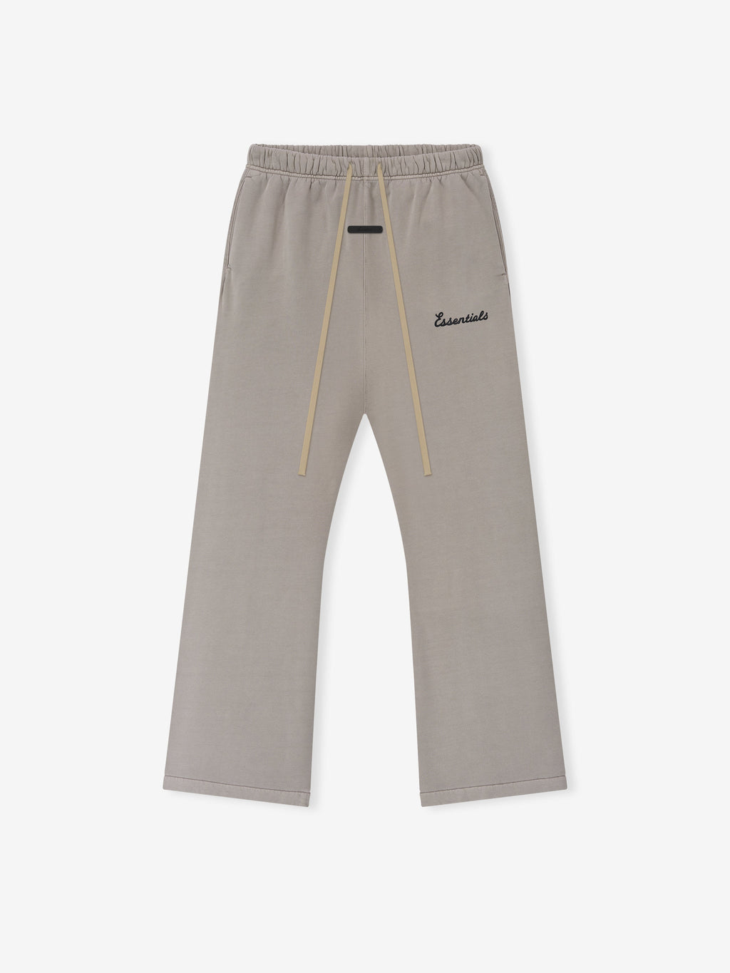 Gray sweatpants with drawstring on a white background