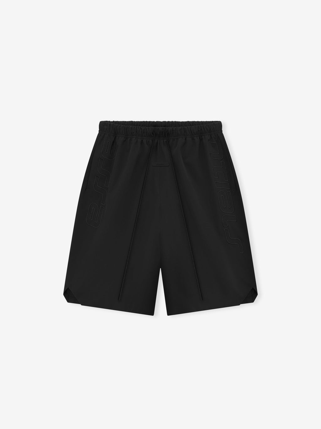 Black shorts on a white background