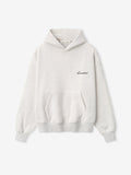 light grey heavyweight hoodie with puff-printed Essentials script logo on chest and front kangaroo pocket