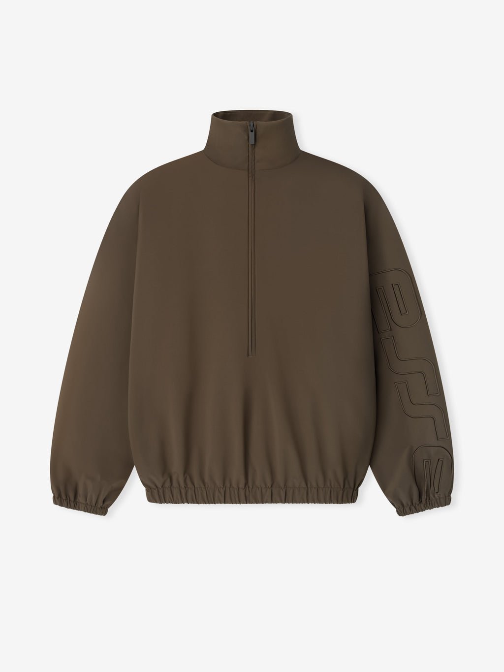 Brown half-zip sweatshirt on a light gray background