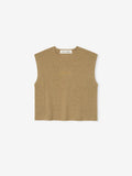 Brown sleeveless top on a white background