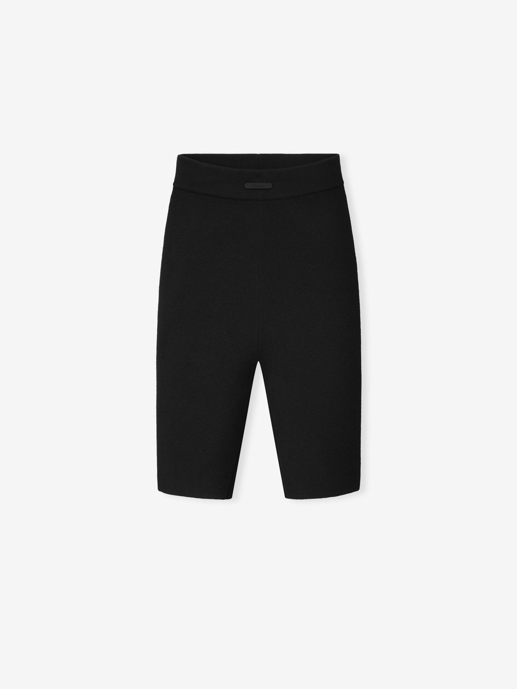 black women’s ribbed knit bike shorts with high waist and slim fit for versatile casual styling