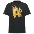 PALM ANGELS Burning Monogram Cotton T shirt