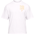 GYMSHARK COLLEGIATE GRAPHIC T-SHIRT OVERSIZED FIT WHITE