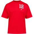 GYMSHARK COLLEGIATE GRAPHIC T-SHIRT OVERSIZED FIT RED