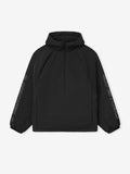 Flat lay of vintage black Tech Nylon Half Zip Anorak with hood and Essentials branding down both sleeves, gallery 0