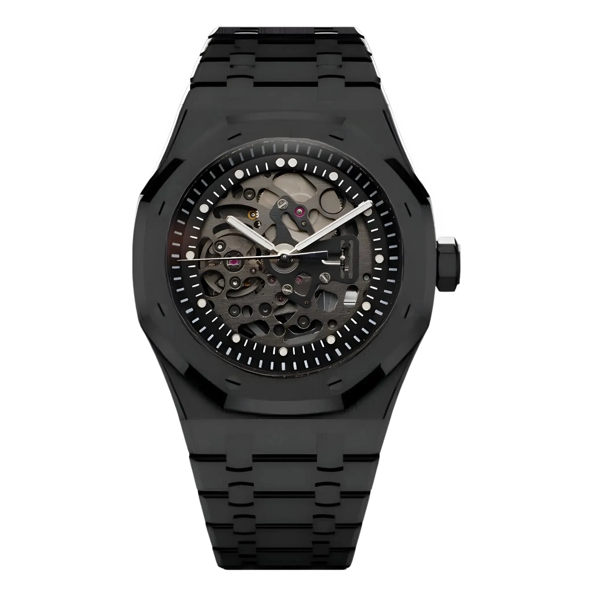 Seiko Mod Royal Seikoak Skeleton Full Black