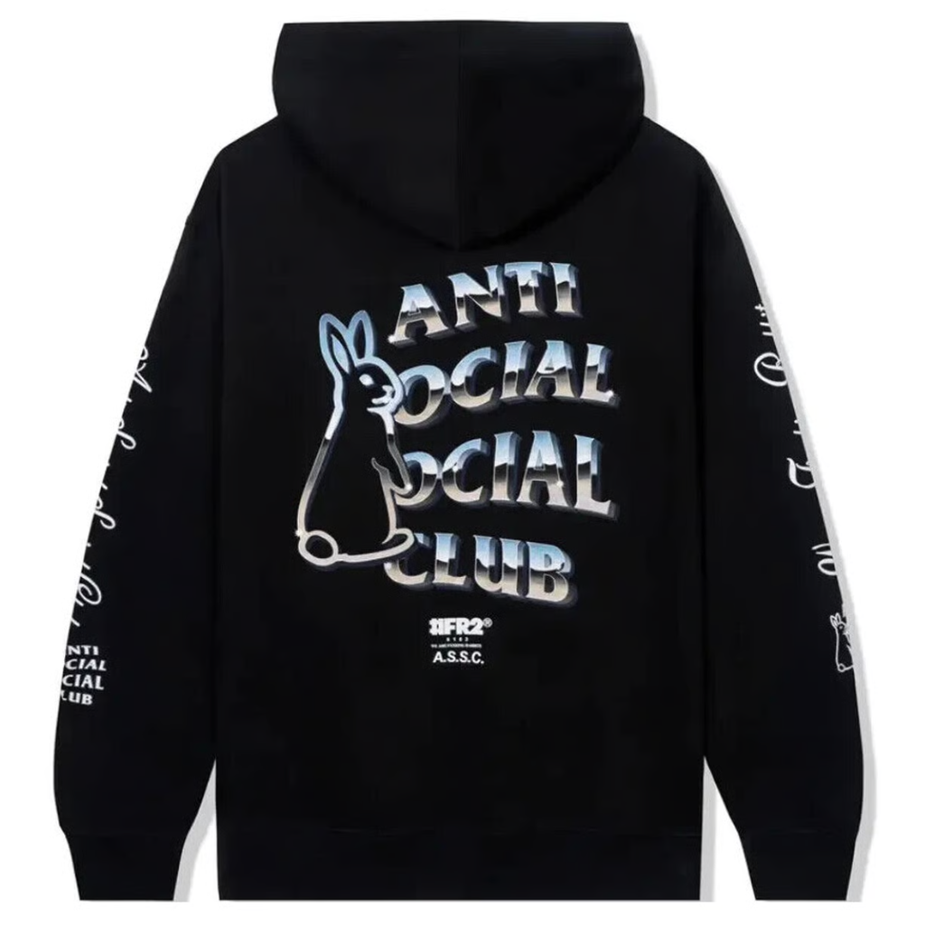ANTI SOCIAL SOCIAL CLUB FR2 X MAGNETISM HOODIE BLACK