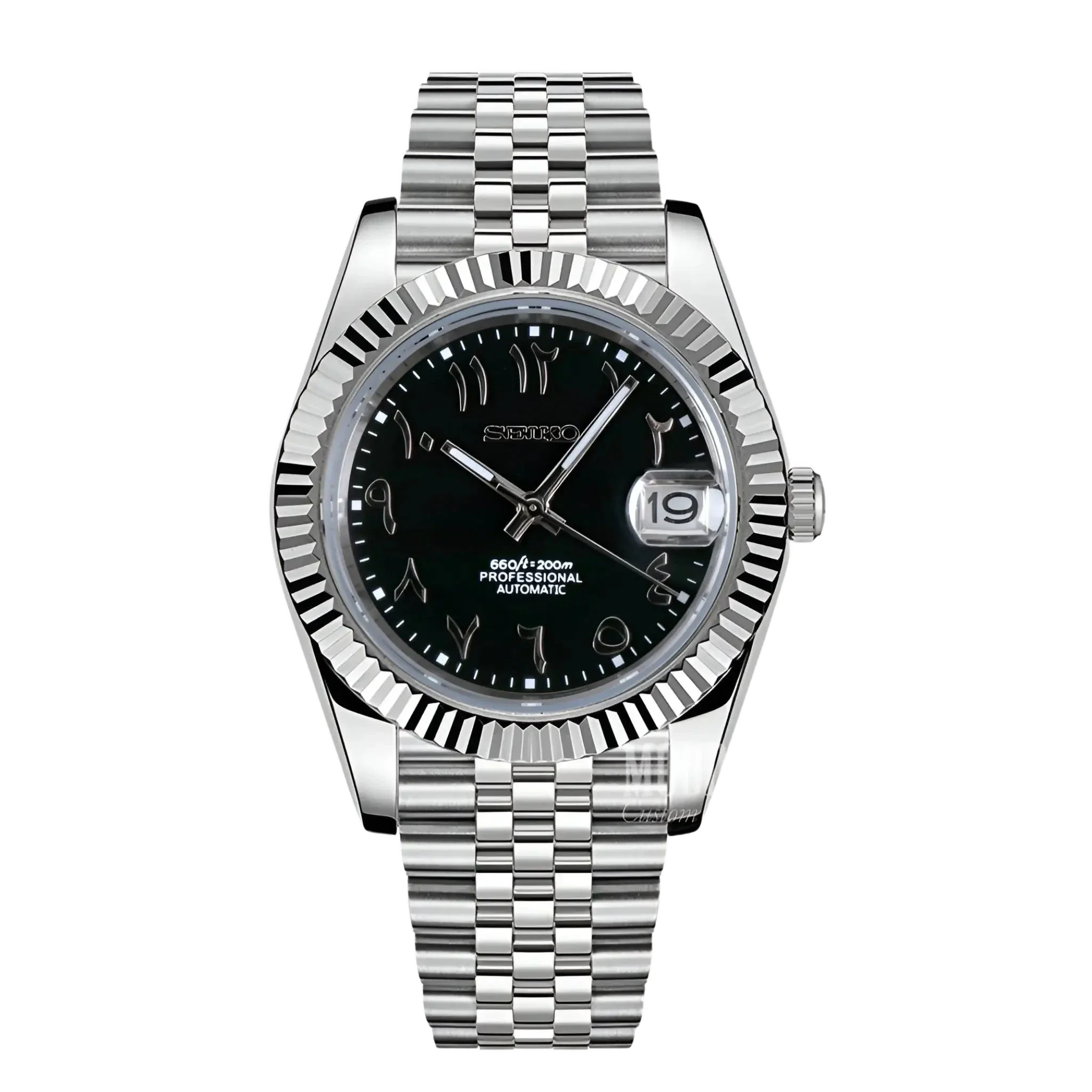 Seiko Mod Datejust Black Arabic
