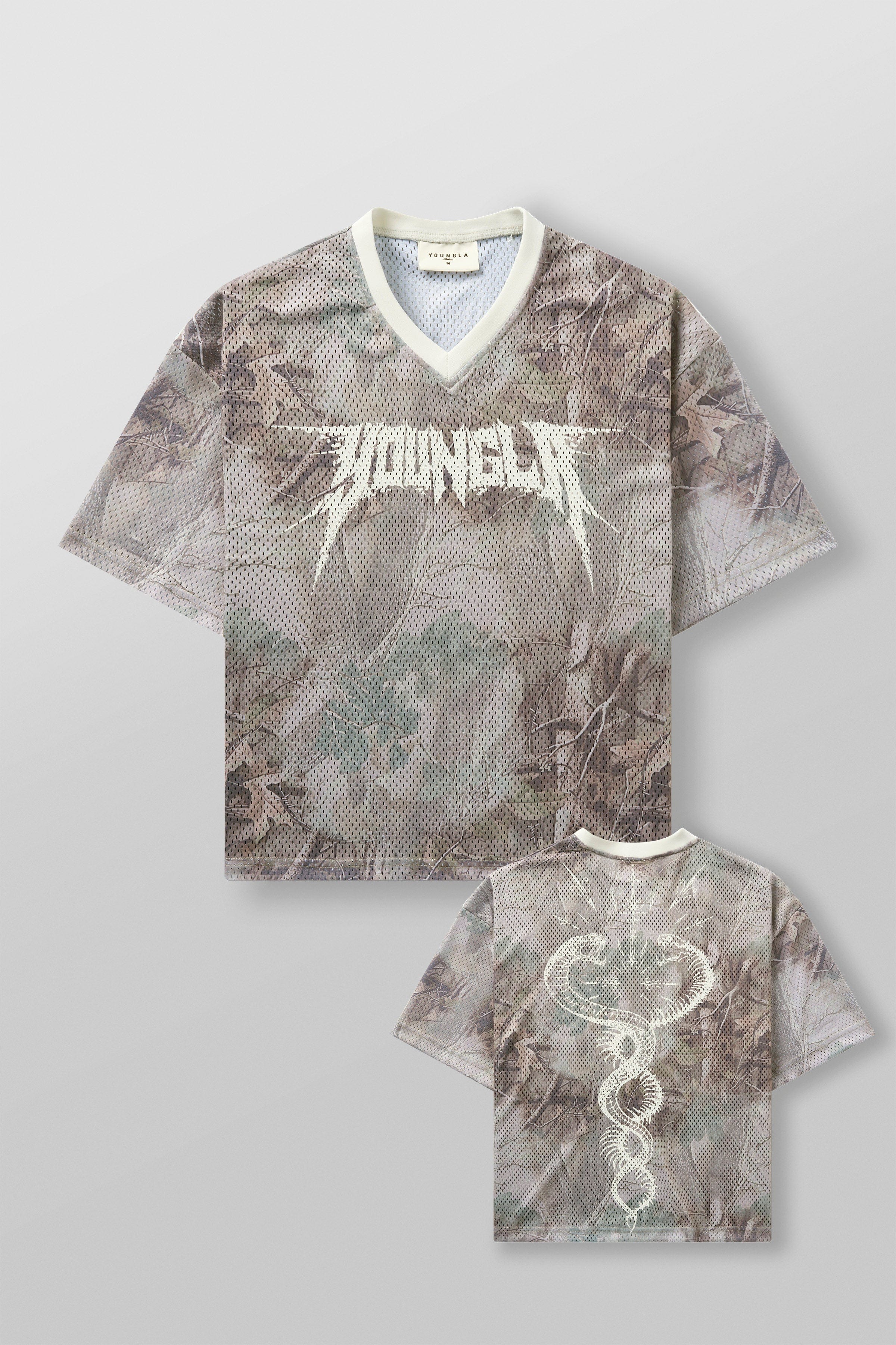 4249 - Venom Jerseys - lightweight 200 GSM polyester with a boxy fit, breathable comfort, and strong structure in Desert Tan Tree Camo.