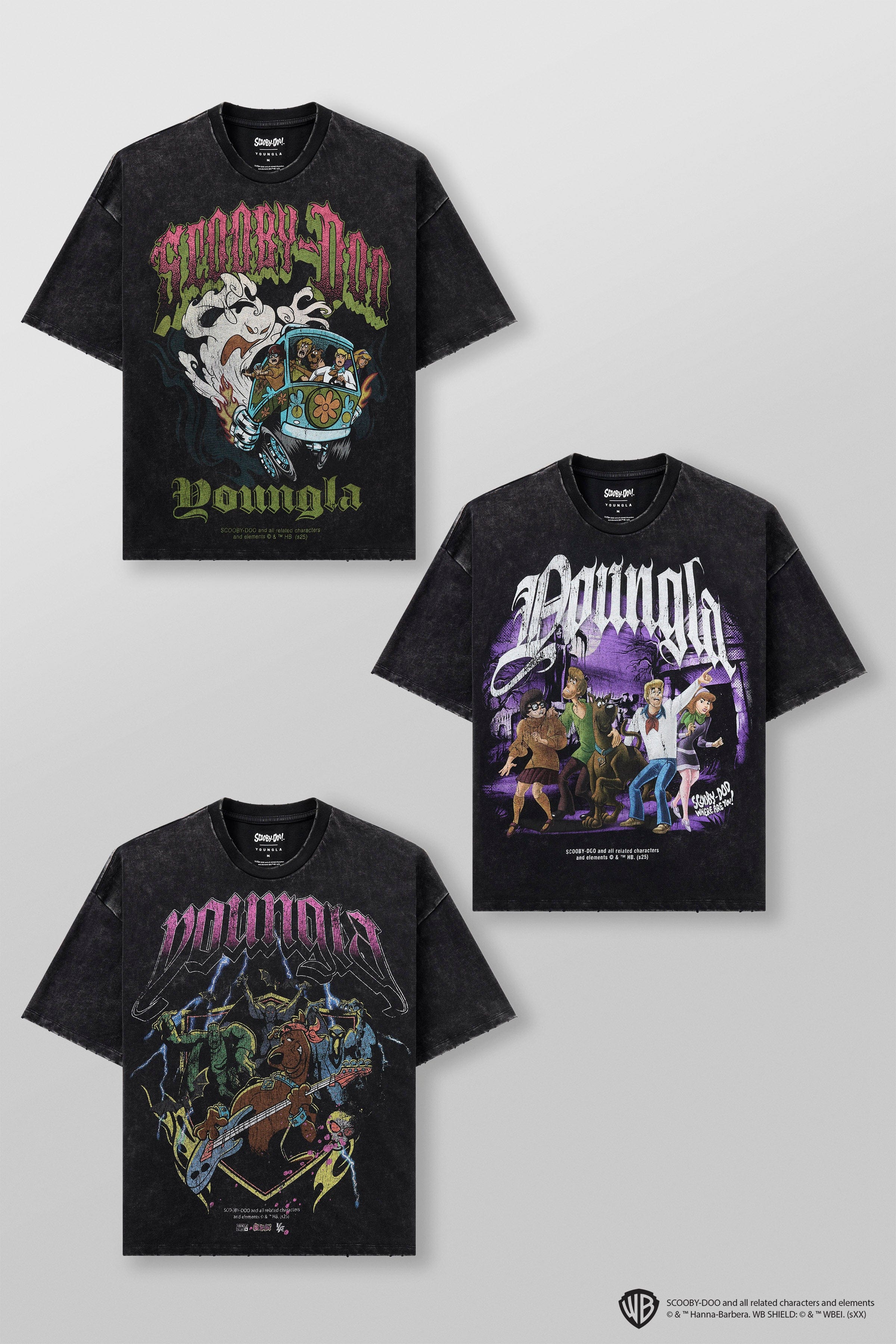 4252 - Scooby-Doo Tees - Relaxed fit, soft breathable cotton with oversized Scooby & Mystery Machine graphics. Playful, standout style.