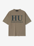 Front view of brown Howard University 90s Tee featuring large dark "HU ESSENTIALS" text centered on chest 4Whejy4Q.jpg gallery 0