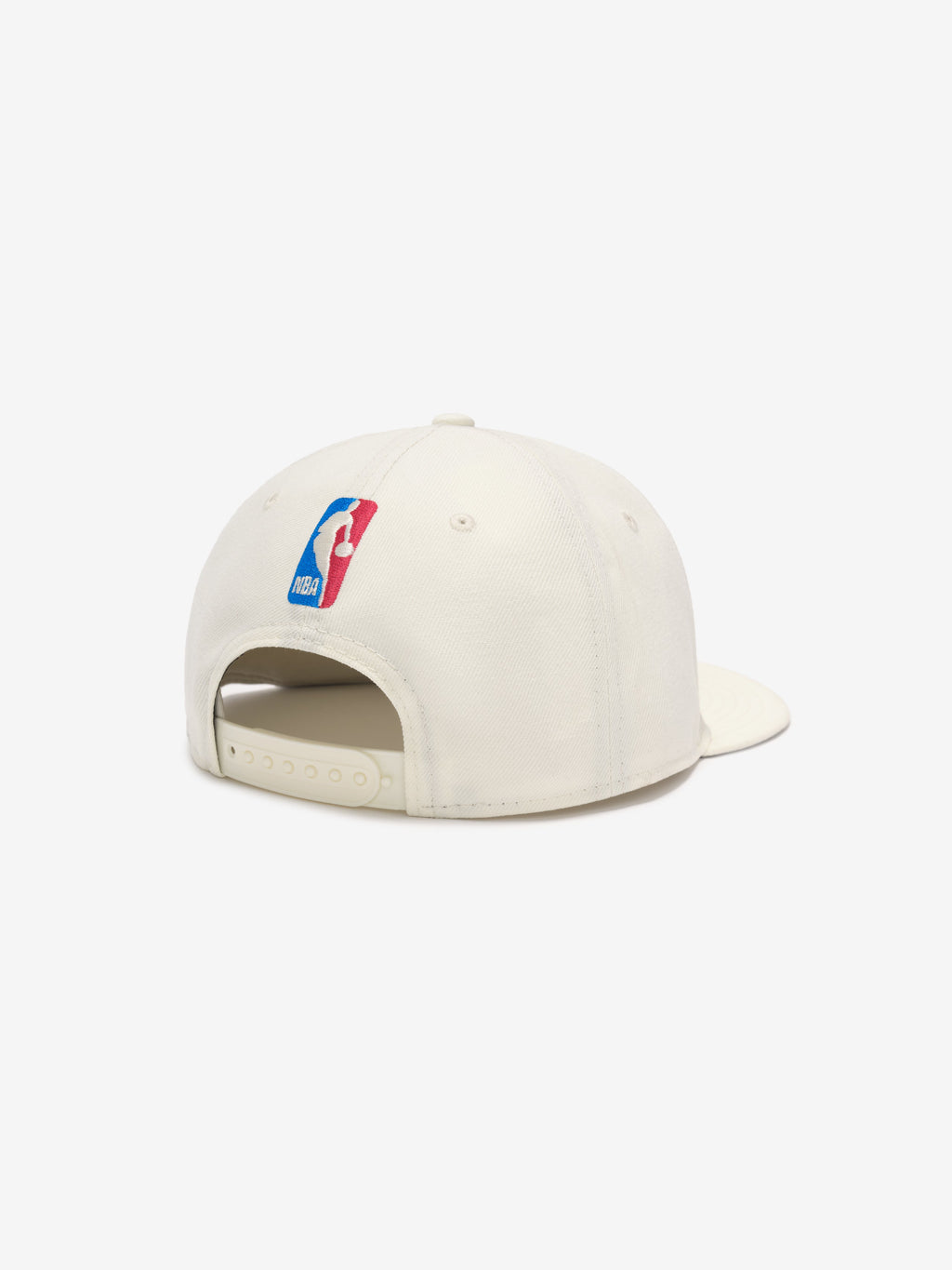 off-white NBA 9Fifty RC snapback cap with adjustable strap and embroidered NBA logo on back panel
