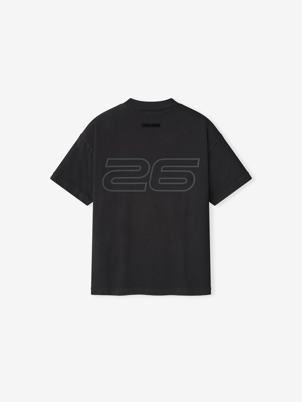 Back view of vintage black Kids Classic Short Sleeve Tee with large tonal "26" graphic, gallery position 0