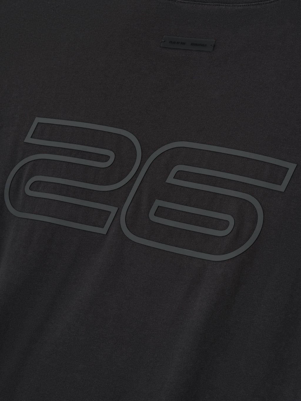 Close-up of vintage black Kids Classic Short Sleeve Tee featuring large outlined "26" graphic on front, gallery position 0