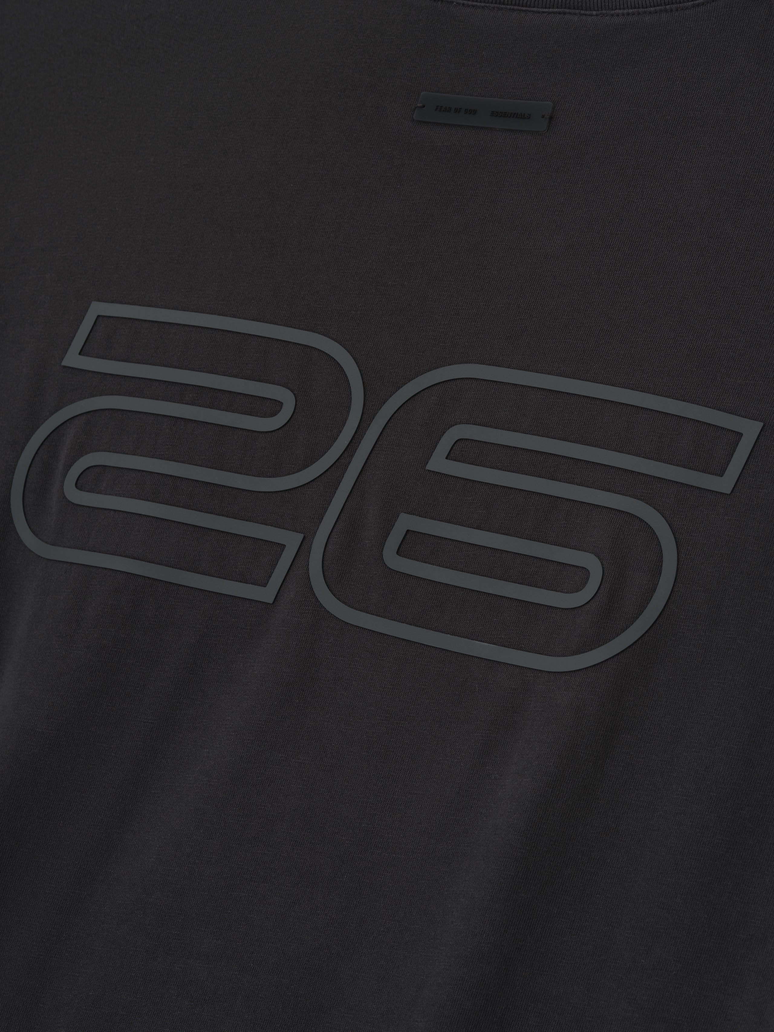 Close-up of vintage black Kids Classic Short Sleeve Tee featuring large outlined "26" graphic on front, gallery position 0