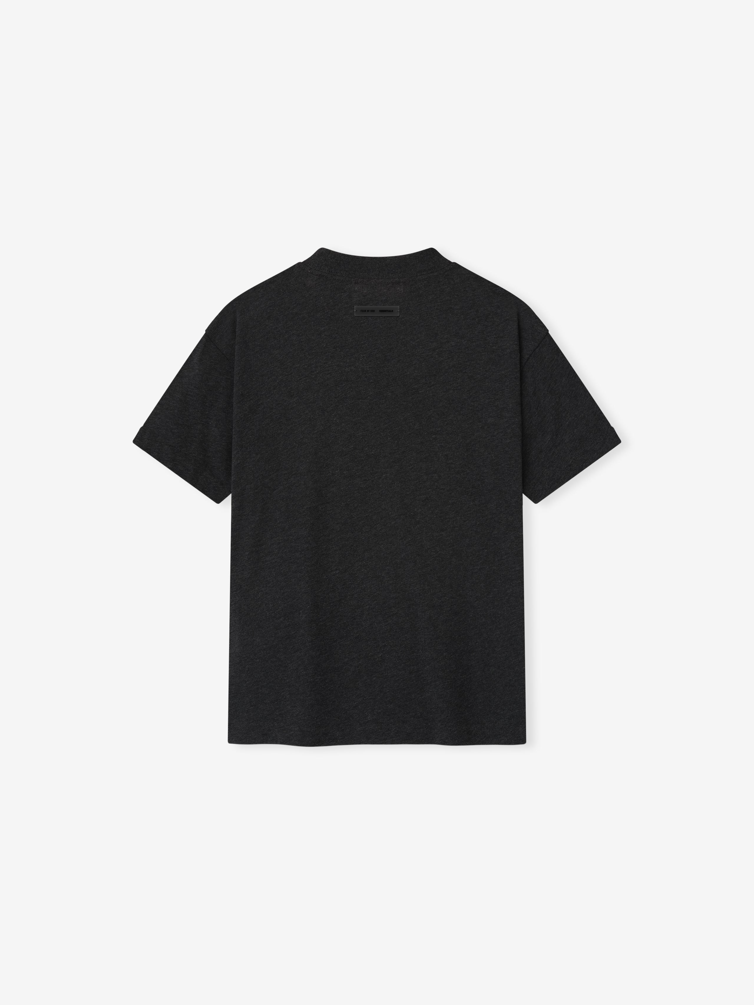 Back view of vintage black Kids Embroidered Essential Tee with small tonal label near neckline, gallery position 0