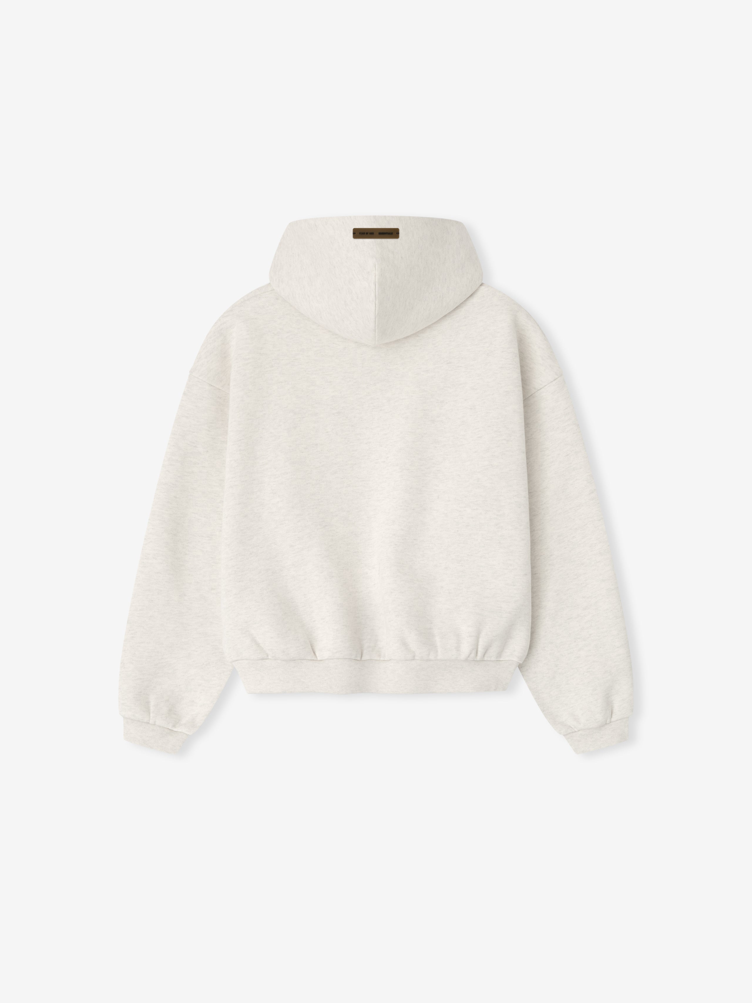 Back view of oatmeal heather Kids Embossed Classic Hoodie with elastic waistband and hood, gallery position 0, file 785HO252041K