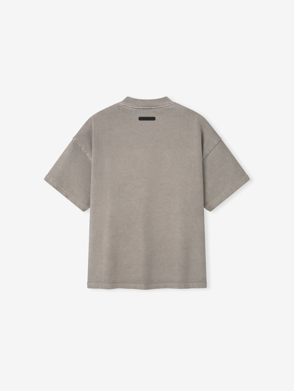 back view of kids oversized 90s style short sleeve tee in washed gray pigment-dyed heavyweight cotton jersey