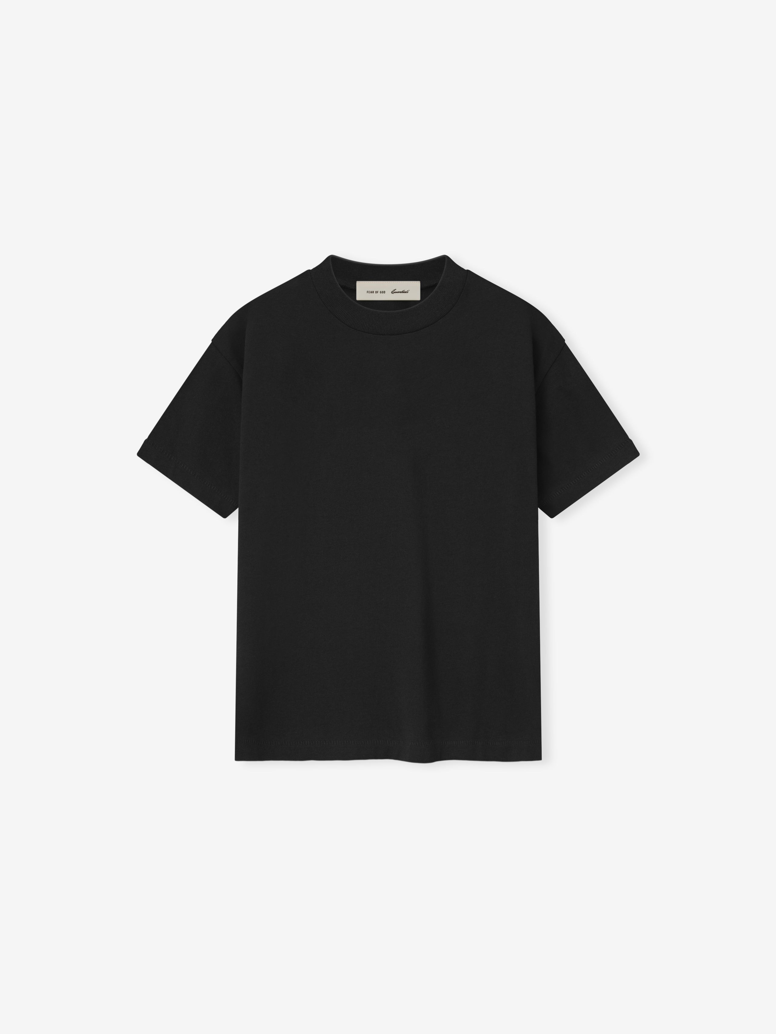 Black t-shirt on a white background