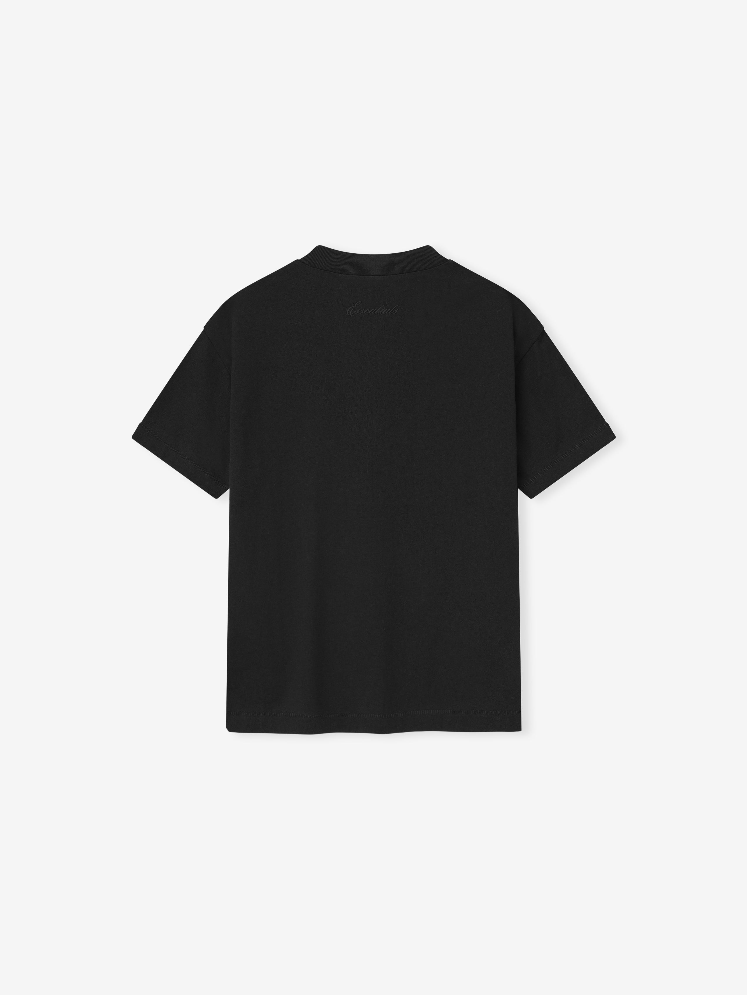 Black t-shirt on a white background