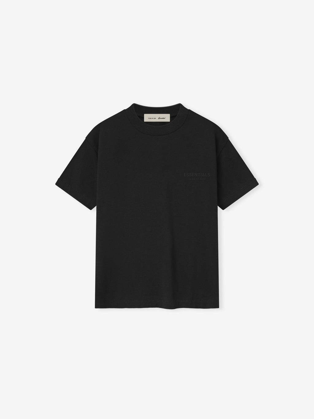 Black t-shirt on a white background