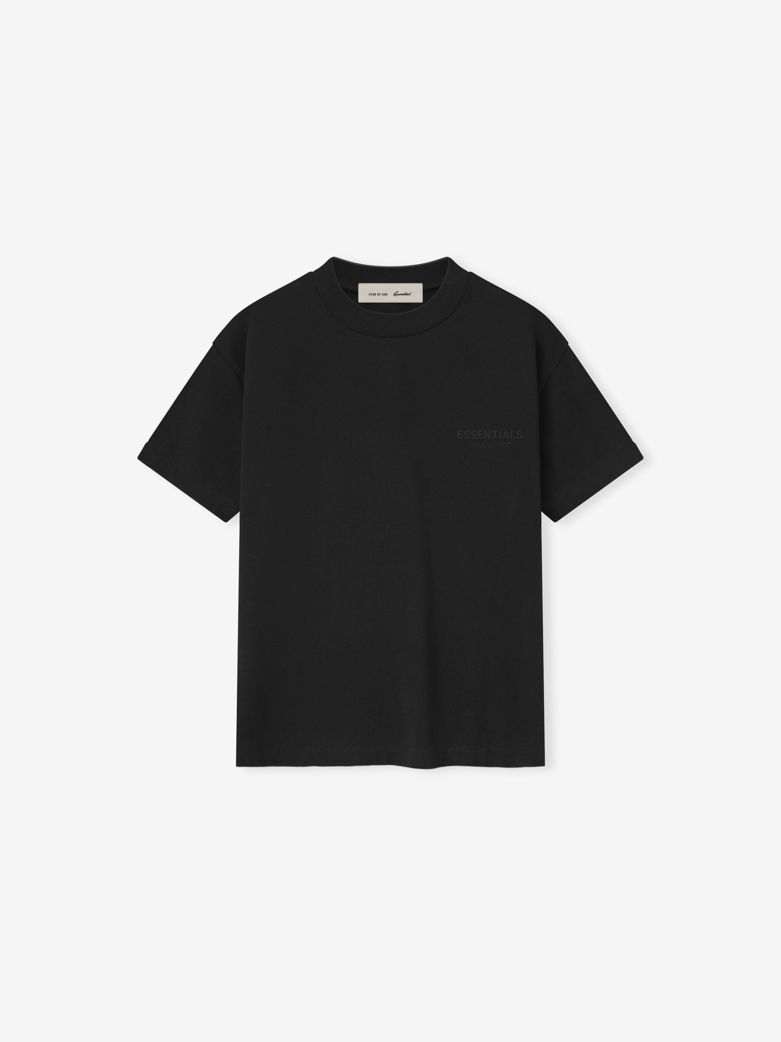 Black t-shirt on a white background