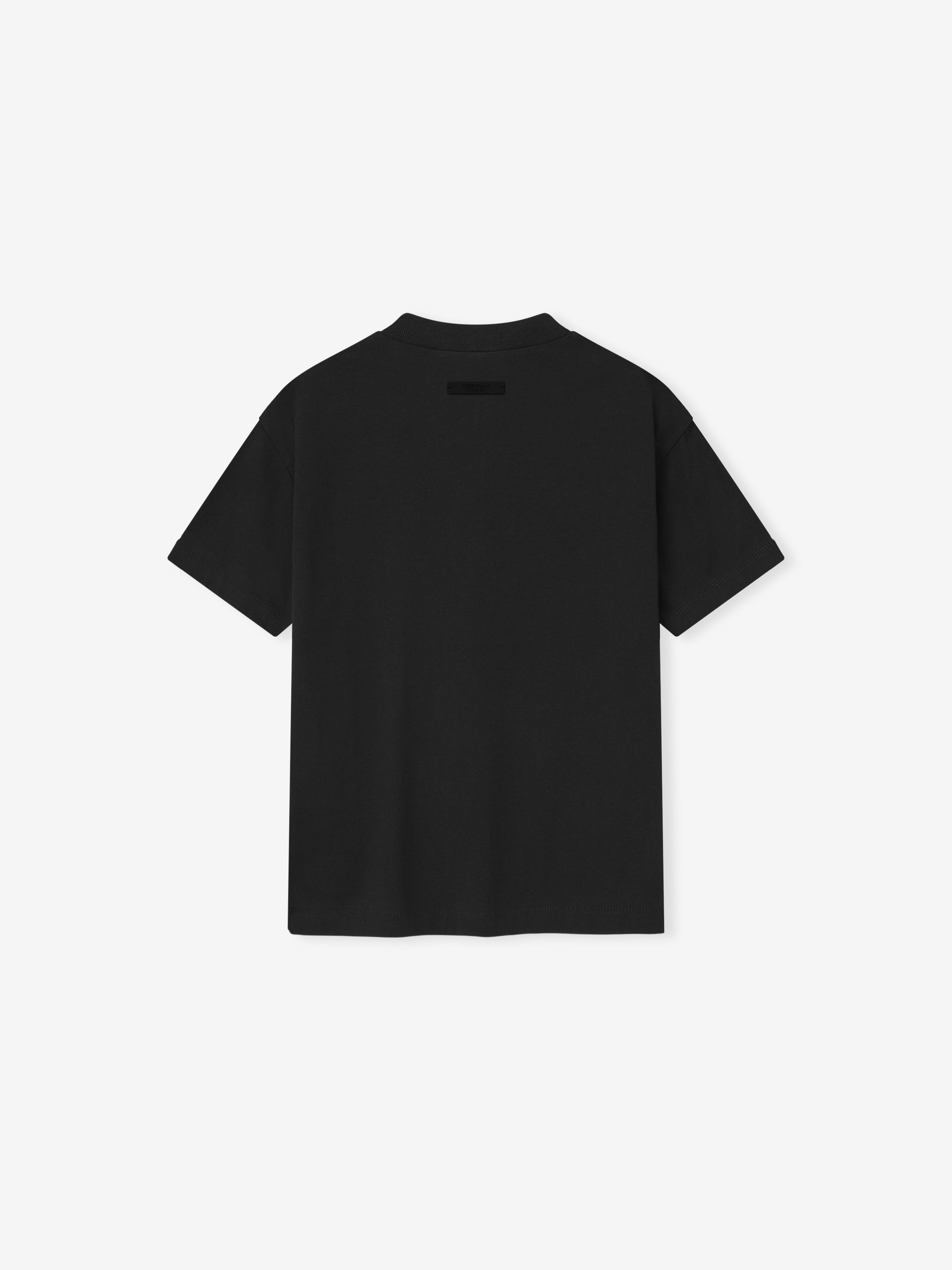 Black t-shirt on a white background
