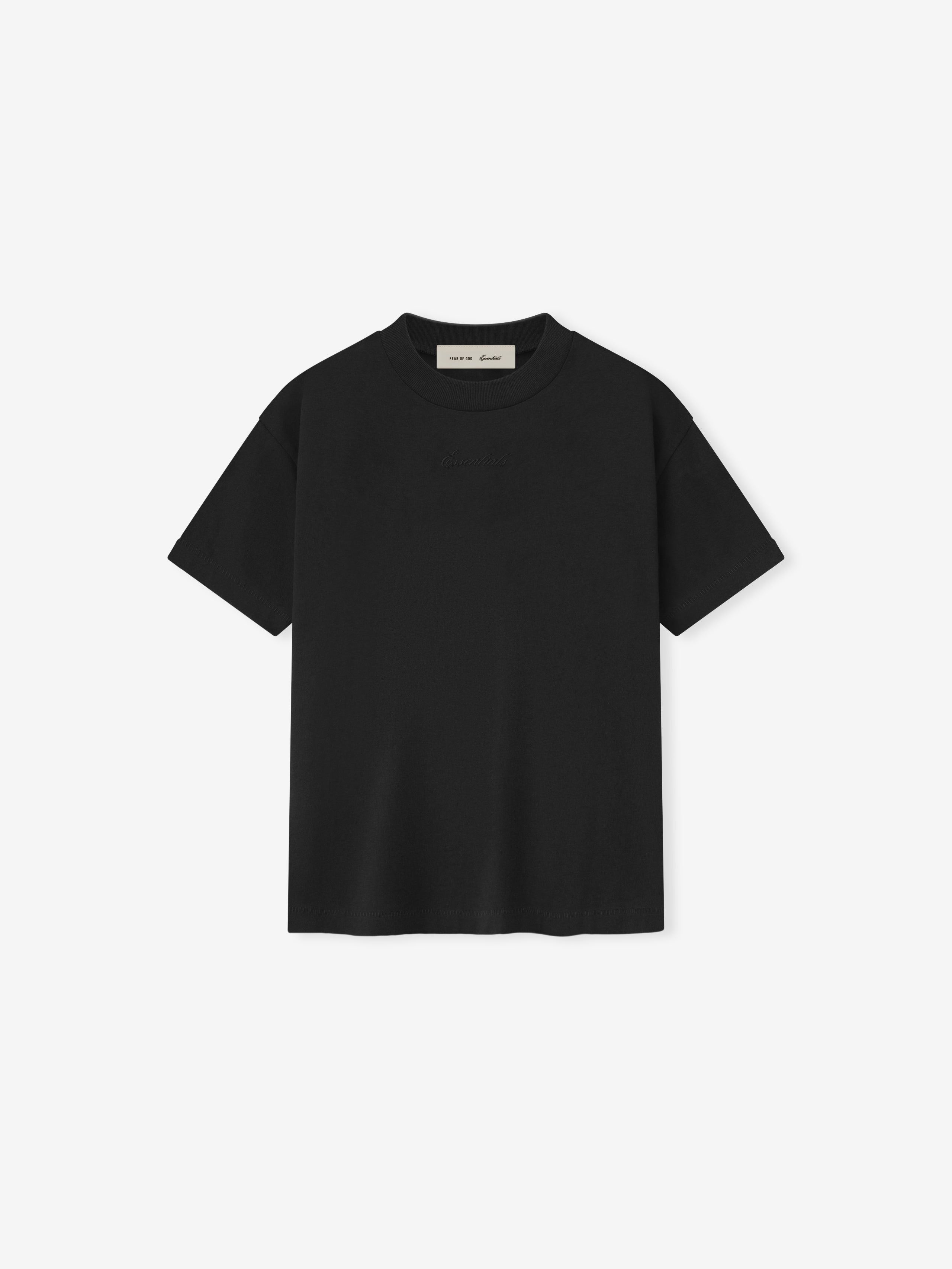 Black t-shirt on a white background