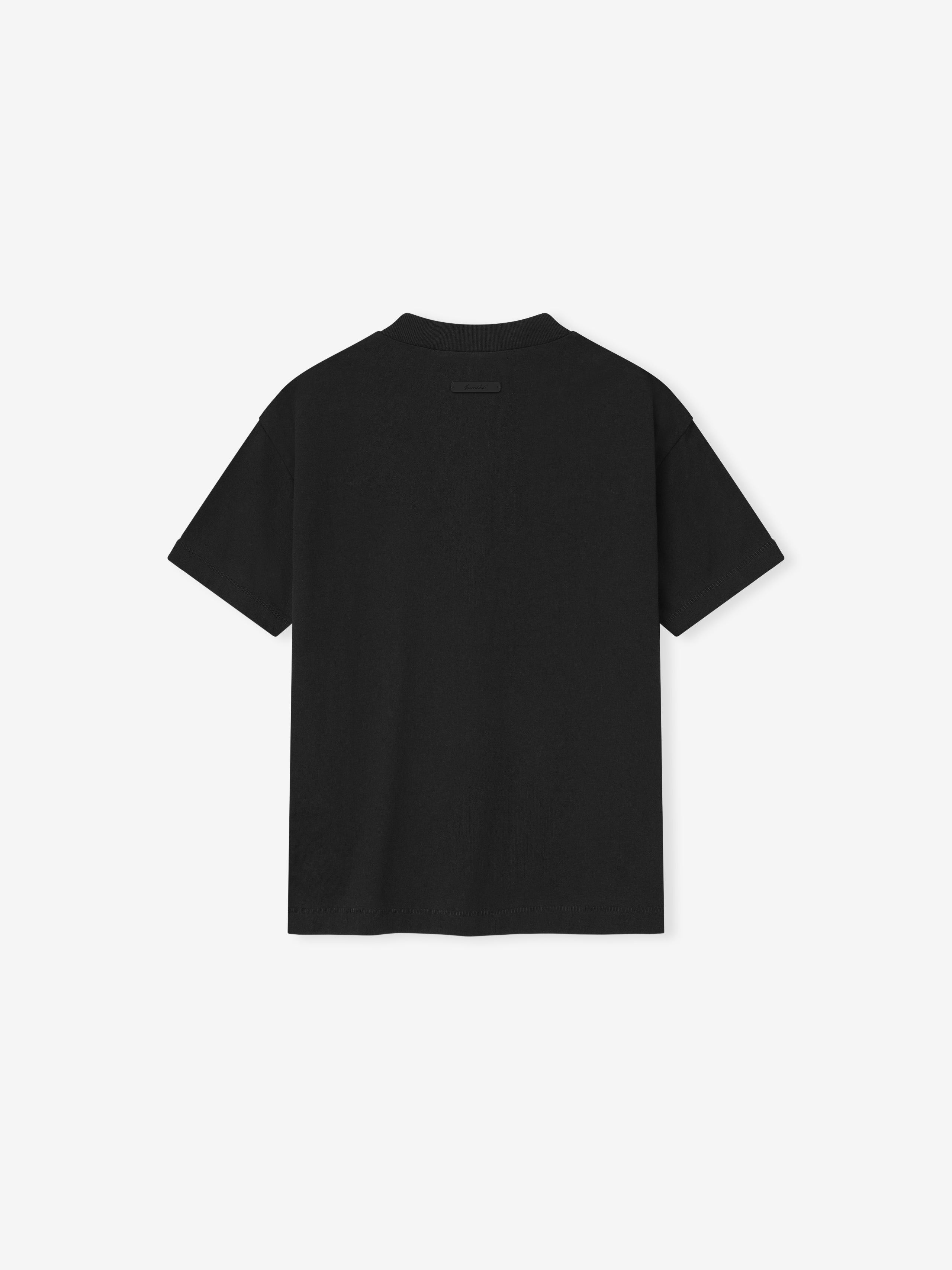 Black t-shirt on a white background