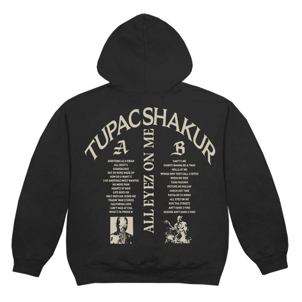 All Eyez on Me Tracklist Hoodie black