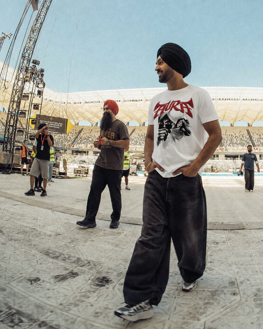AURA SNIPER DILJIT RIBBED TSHIRT