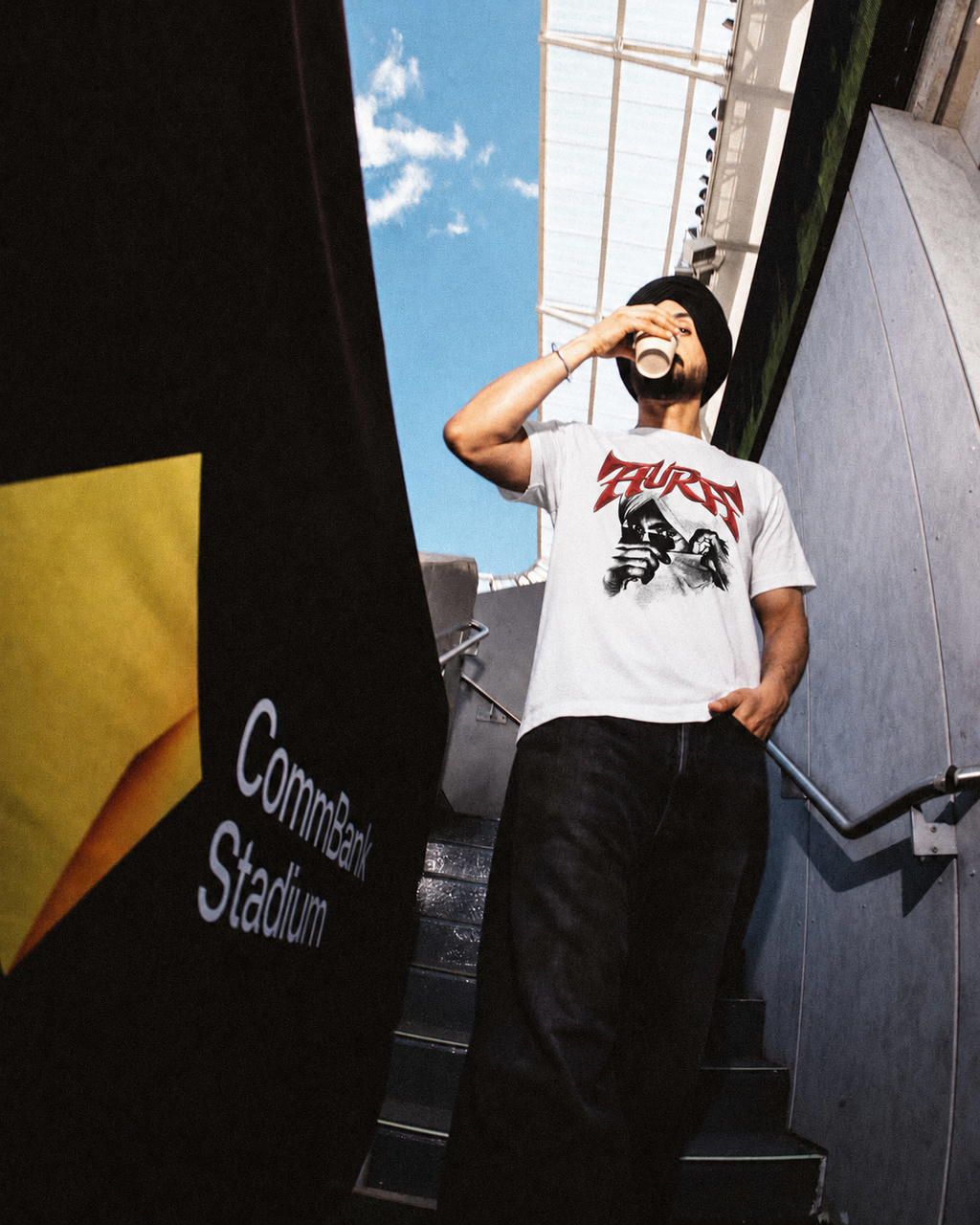 AURA SNIPER DILJIT RIBBED TSHIRT